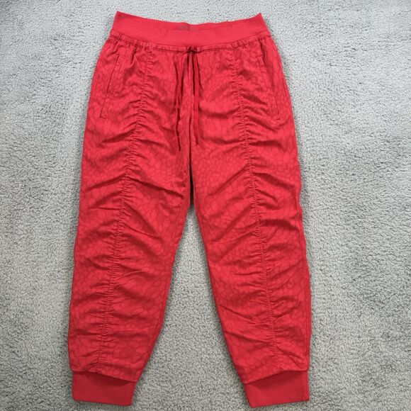 Athleta Pants Womens S Red Altitude Lined Joggers Hiking Pull On Drawstring - Picture 1 of 10